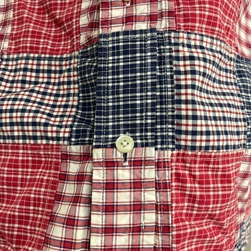 Nautica Shirt XL Men’s Patch Work Button Down Short Sleeve Check Short - Picture 5 of 8
